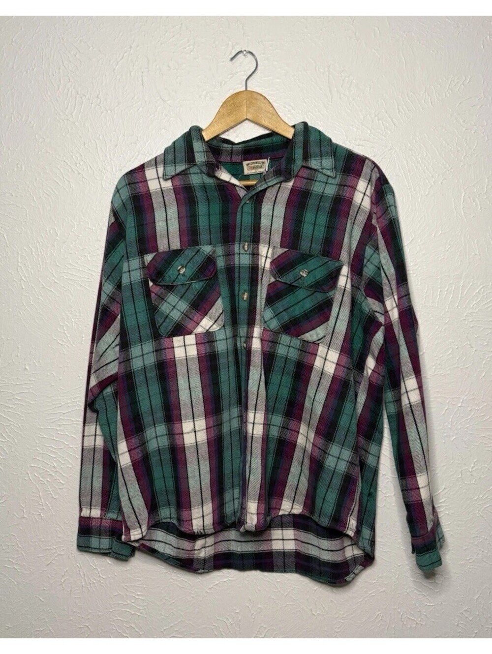 Five Brothers Shirt Mens Large Red Flannel Long Sleeve Heavyweight Button Up